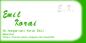 emil korai business card